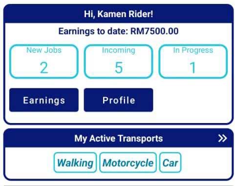 Delivery Rider Job List with Price Negotiation